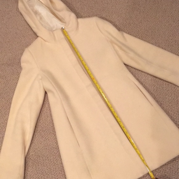 Ivory/cream wool hooded coat - Picture 5 of 8